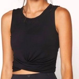 Spiritual Gangster Black Muse Twist Tank: Size Small